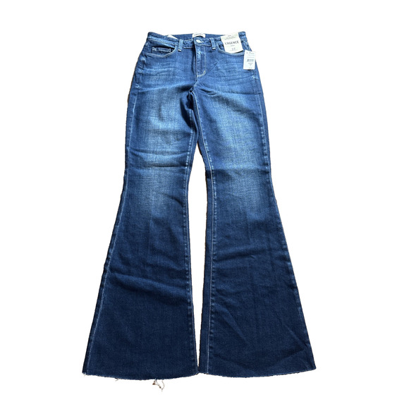 L’Agence Sera High Rise Flare Jeans Womens 27 Beacon Zip Fly Button Closure